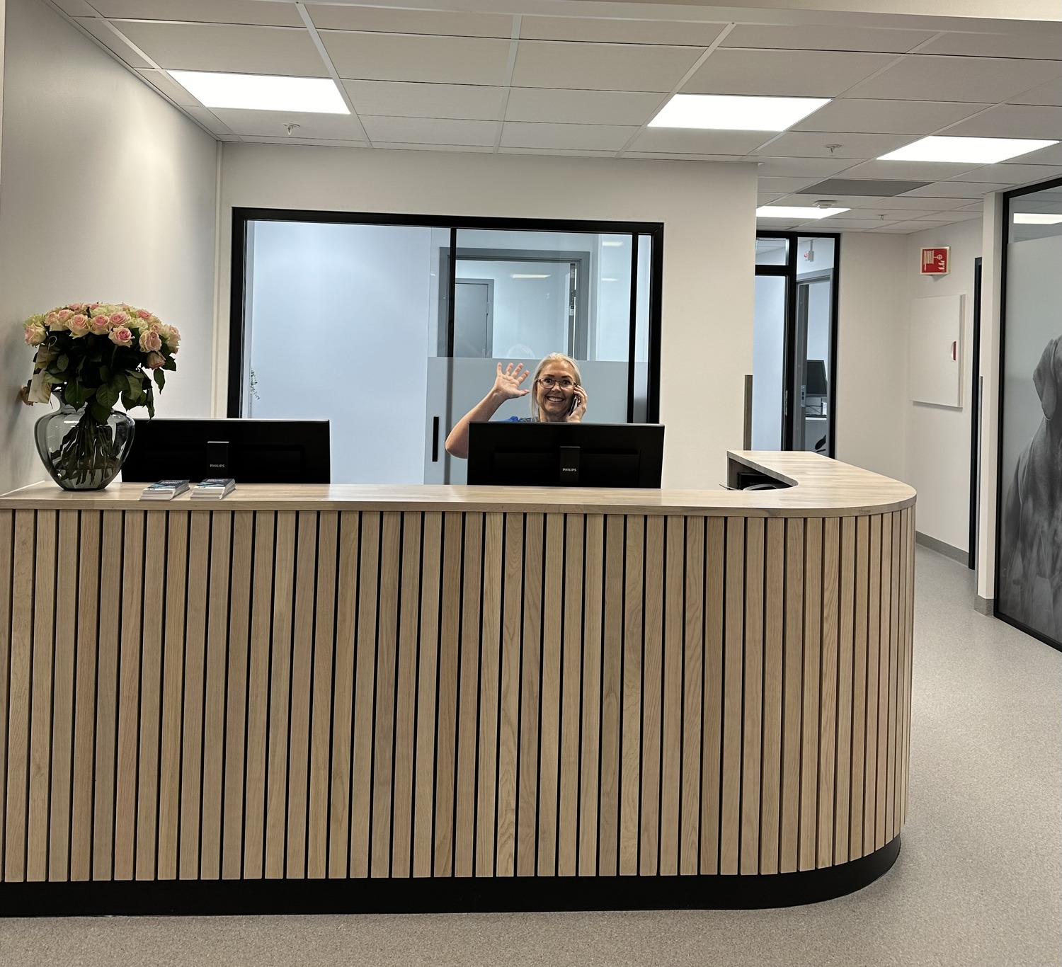 Resepsjonen hos Strinda Smådyrklinikk i Tempevegen 22